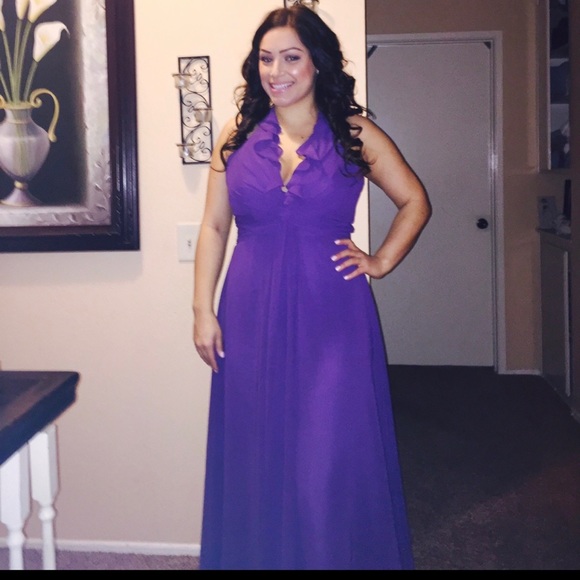 dark purple chiffon dress